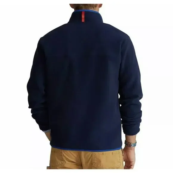 Polo Ralph Lauren 1/4 Zip RRL Fleece Pullover Royal Blue MENS Large Fast Ship